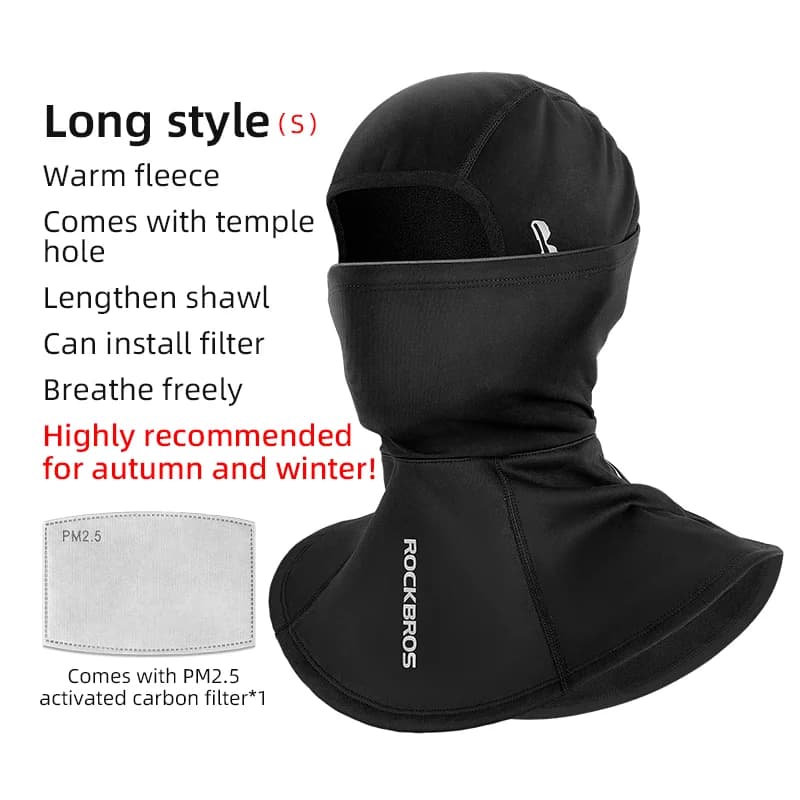 Vindtett fleece-balaclava for vinter-sykling